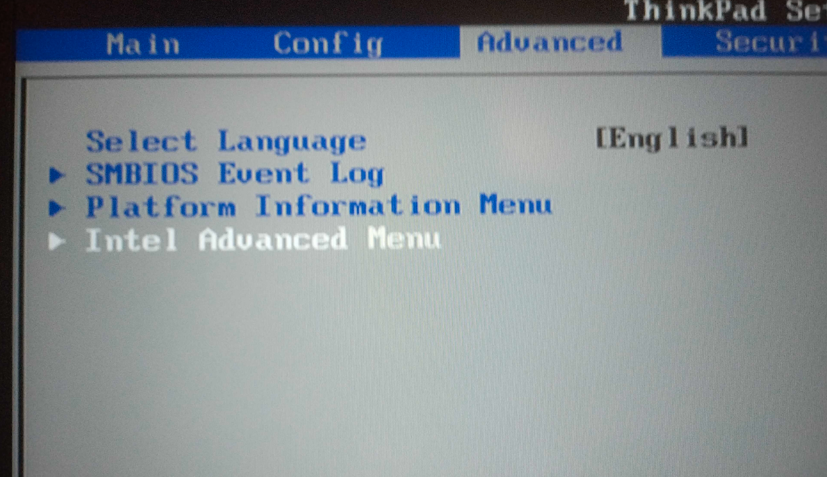 New BIOS menu